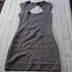 Guess Grey Cutout Fitted Mini Dress
